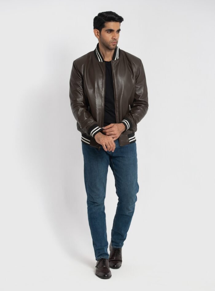 Johnny Brown Leather Varsity Jacket (3) Johnny Brown Leather Varsity Jacket (3)
