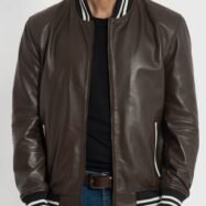 Johnny Brown Leather Varsity Jacket (4)