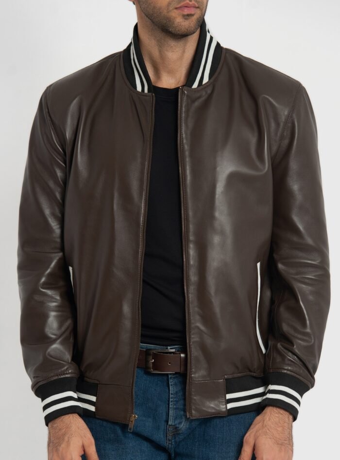 Johnny Brown Leather Varsity Jacket (4) Johnny Brown Leather Varsity Jacket (4)
