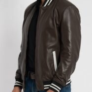 Johnny Brown Leather Varsity Jacket (5)
