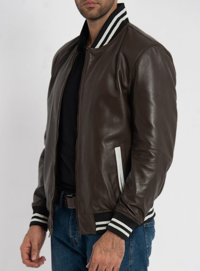 Johnny Brown Leather Varsity Jacket (5) Johnny Brown Leather Varsity Jacket (5)