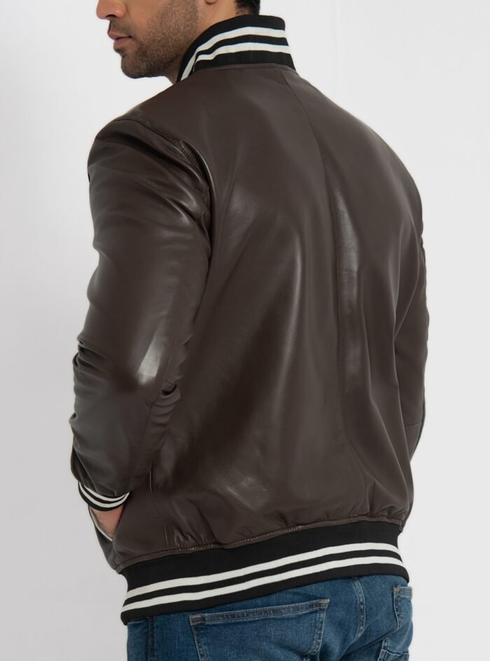 Johnny Brown Leather Varsity Jacket (7) Johnny Brown Leather Varsity Jacket (7)