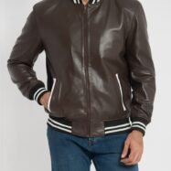 Johnny Brown Leather Varsity Jacket (8)