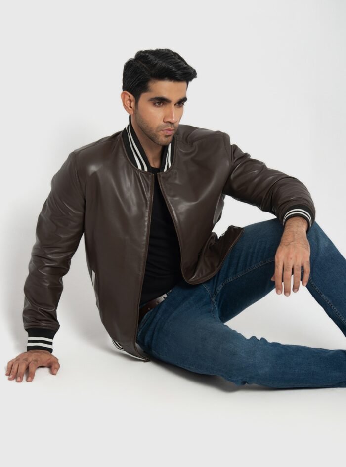 Johnny Brown Leather Varsity Jacket (9) Johnny Brown Leather Varsity Jacket (9)