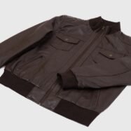 Ranger Dark Brown Leather Bomber Jacket (1)