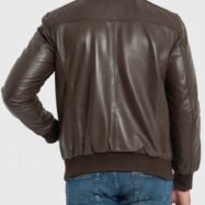 Ranger Dark Brown Leather Bomber Jacket (5)