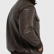 Ranger Dark Brown Leather Bomber Jacket (6)
