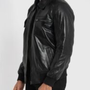 Sherwin Black Leather Bomber Jacket (5)