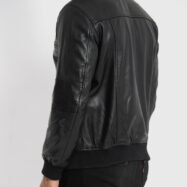 Sherwin Black Leather Bomber Jacket (7)