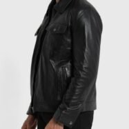Vince Black Leather Jacket (1)