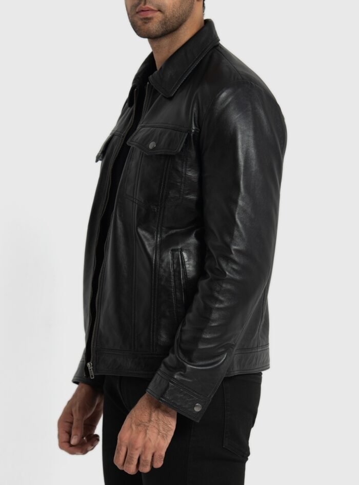 Vince Black Leather Jacket (1) Vince Black Leather Jacket (1)