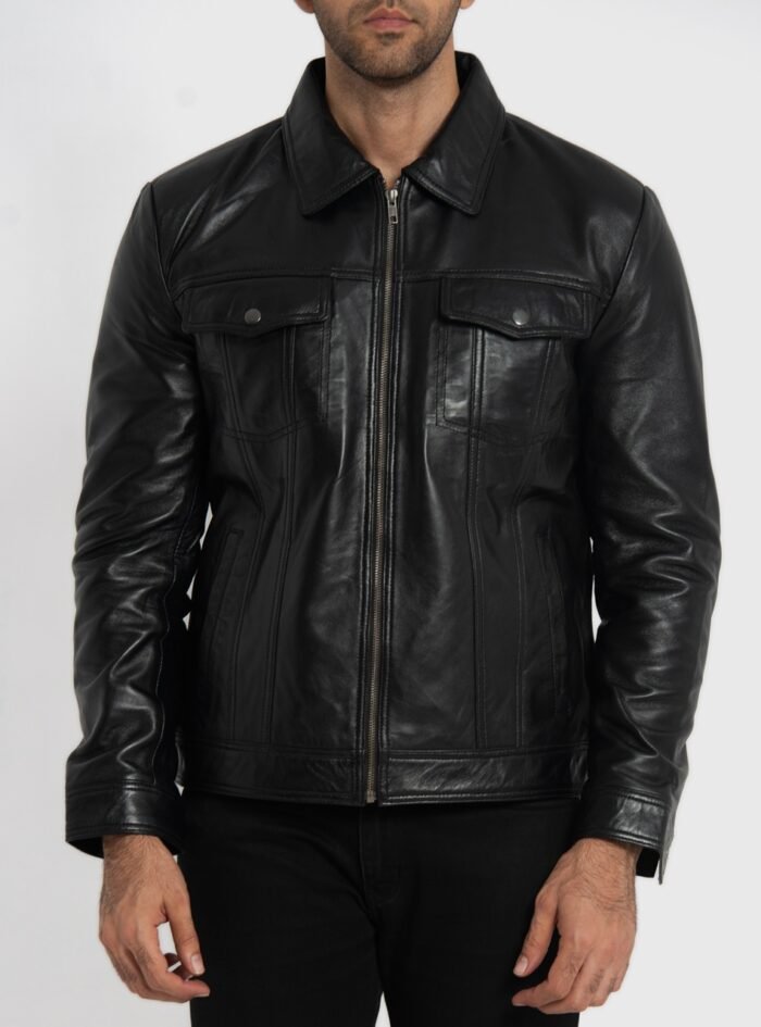 Vince Black Leather Jacket (4) Vince Black Leather Jacket (4)