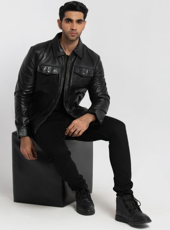 Vince Black Leather Jacket (7) Vince Black Leather Jacket (7)