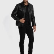 Vince Black Leather Jacket (8)