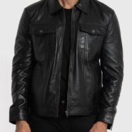 Vince Black Leather Jacket (9)
