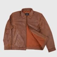 Willis Cognac Brown Leather Jacket (2)