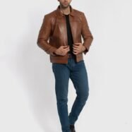 Willis Cognac Brown Leather Jacket (4)