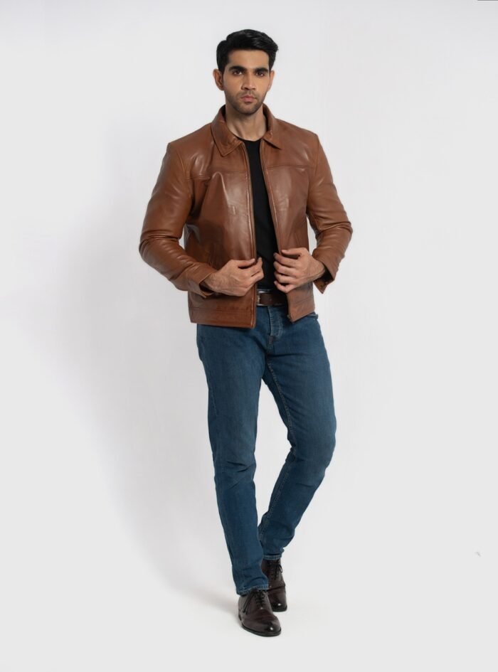 Willis Cognac Brown Leather Jacket (4) Willis Cognac Brown Leather Jacket (4)