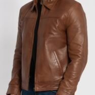 Willis Cognac Brown Leather Jacket (6)