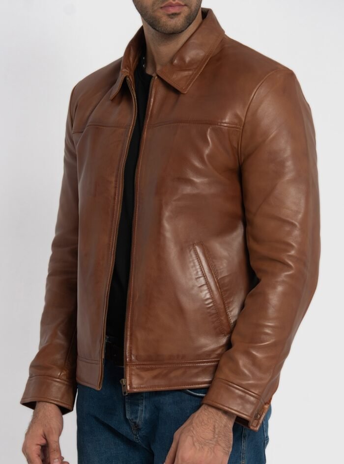 Willis Cognac Brown Leather Jacket (6) Willis Cognac Brown Leather Jacket (6)