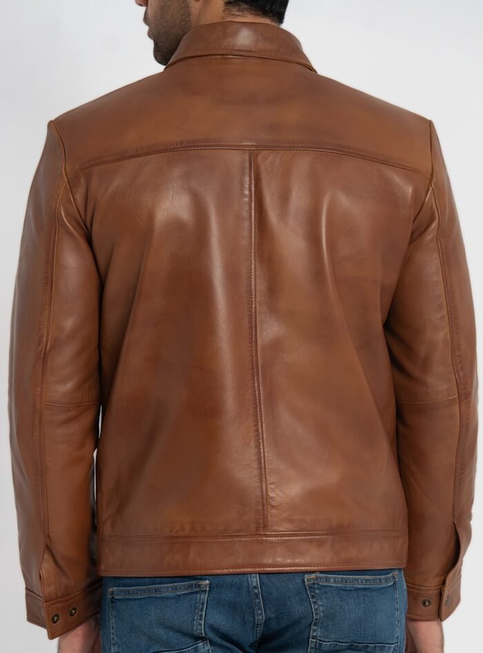 Willis Cognac Brown Leather Jacket (7) Willis Cognac Brown Leather Jacket (7)