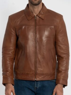 Willis Cognac Brown Leather Jacket